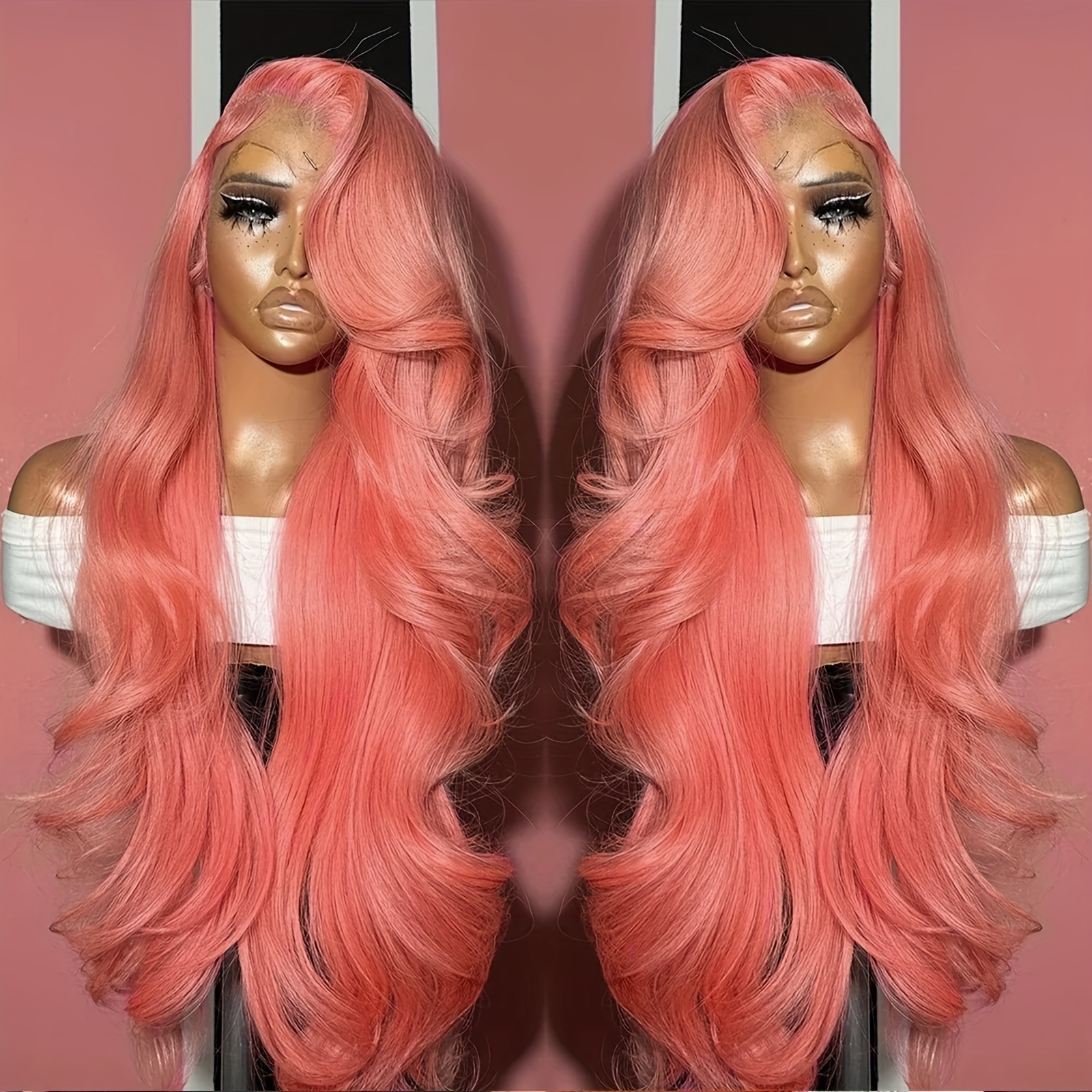 30 インチ実体波ライトピンクレースフロントウィッグ人毛ウィッグカラーウィッグ透明 13 × 4 1​​3 × 6 Hd レースフロントウィッグ女性のための