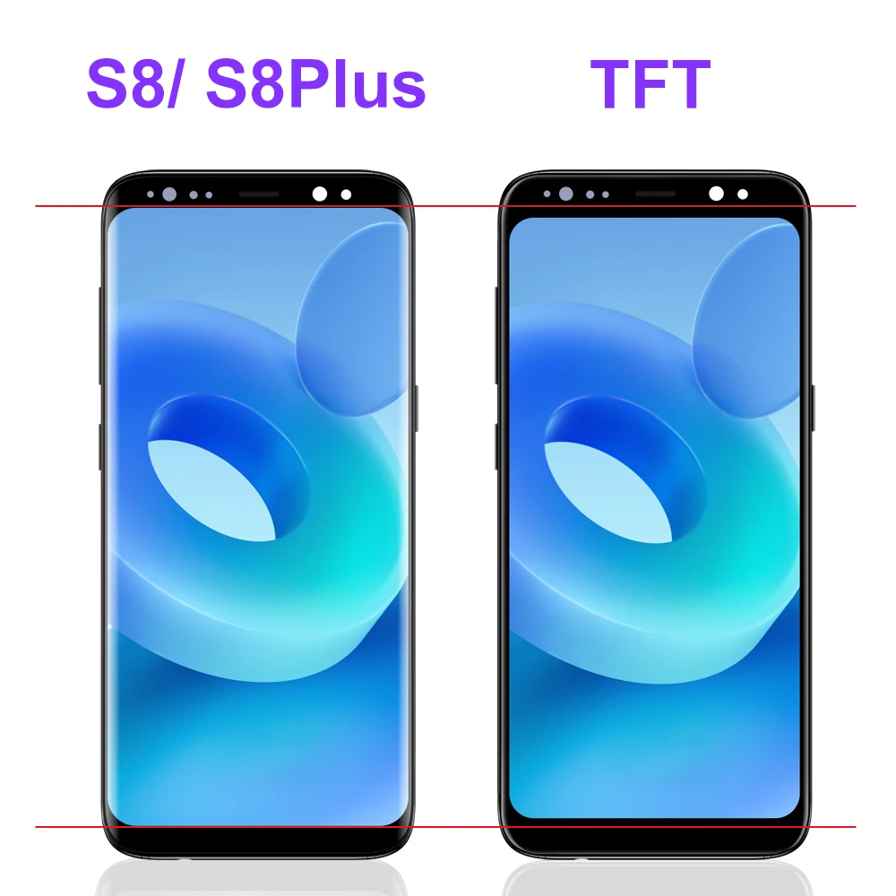 TFT S8 Plus Bildschirmbaugruppe für Samsung Galaxy S8+ G955F LCD-Display Digitaler Touchscreen mit Rahmen für Samsung Galaxy S8 G950F