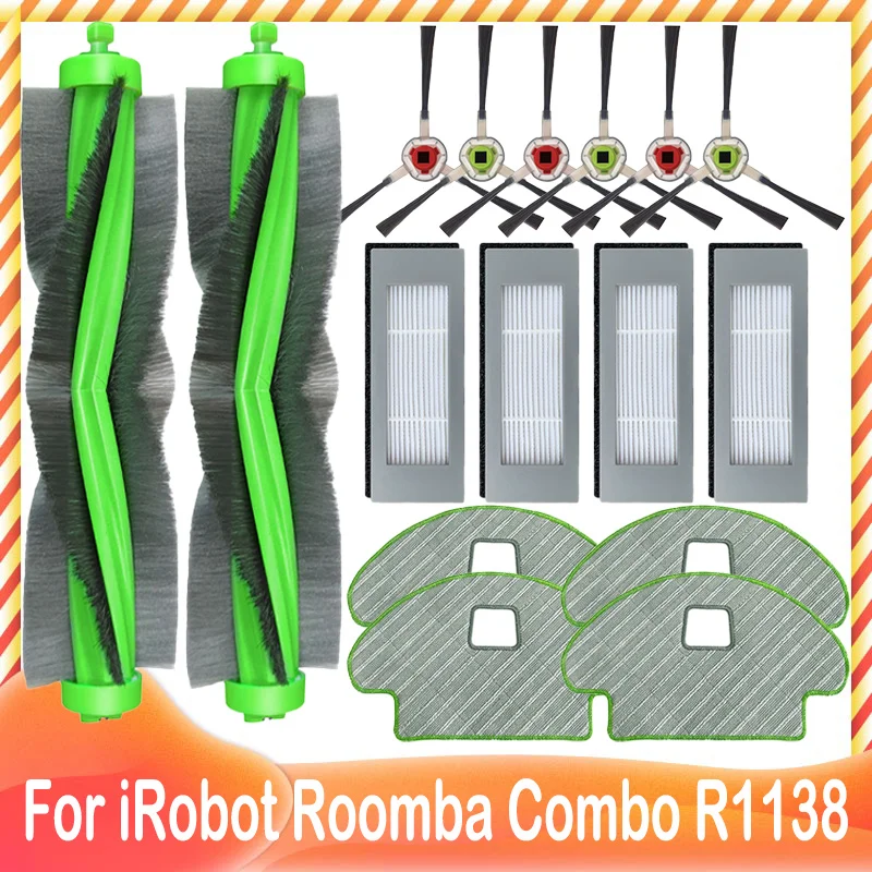 Phụ Tùng Bàn Chải Chính Bên Bàn Chải Bộ Lọc Hepa Lau Vải Rag Lau Cho IRobot Roomba Combo R113840 R1138 Máy Hút Bụi Phụ Kiện phần