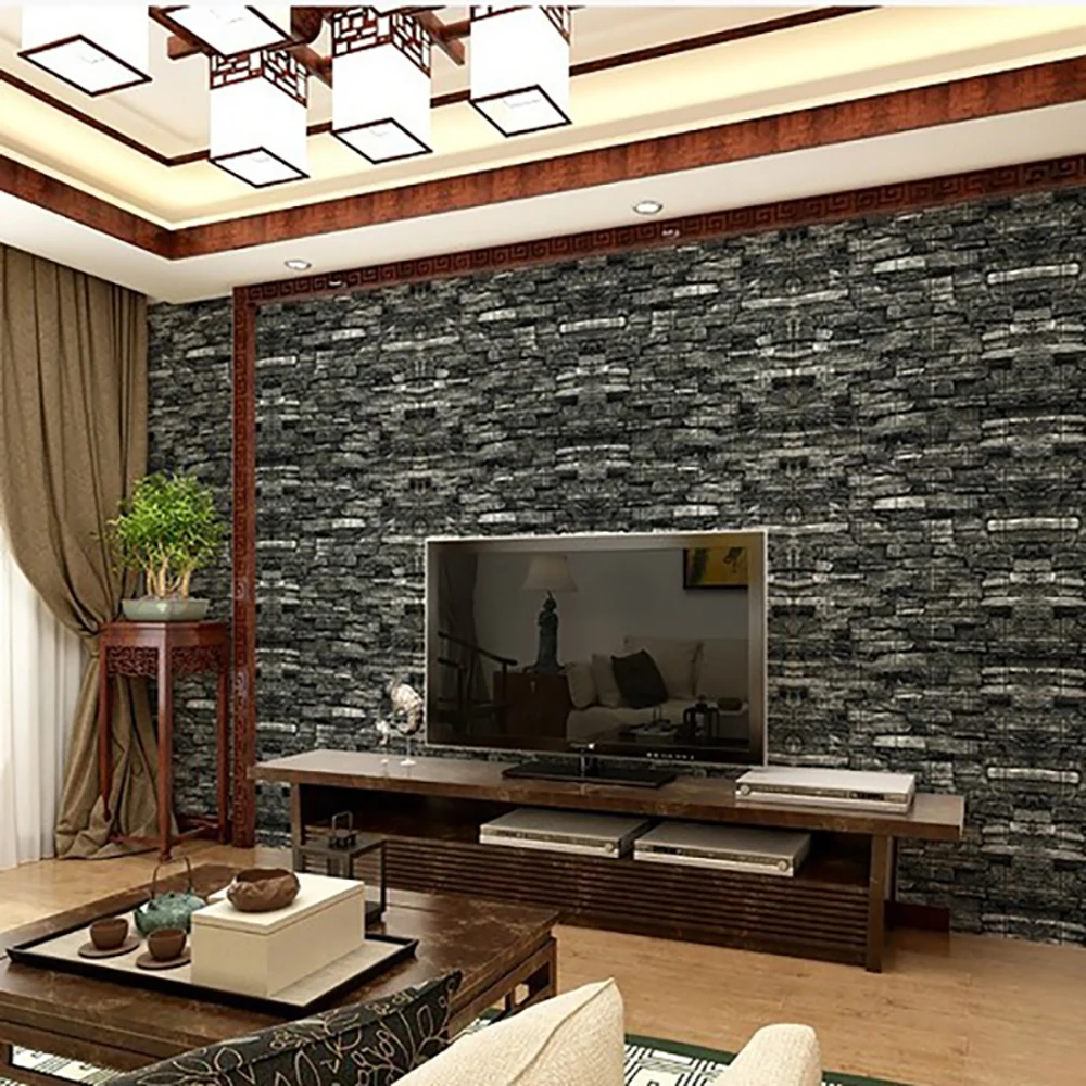 12Pcs 35ซม.X 30ซม.ห้องนั่งเล่นอิฐเลียนแบบกันน้ำ Self-กาววอลล์เปเปอร์3D สติ๊กเกอร์ติดผนัง