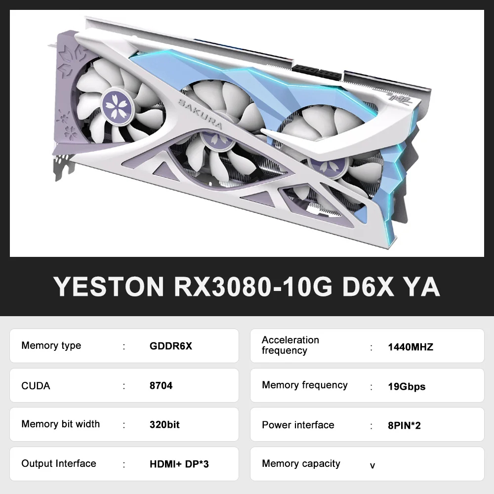USED YESTON Graphic Card GDDR6 NVIDIA rtx 3060 12G Gaming GPU Video Cards rtx 3060TI rtx3050 rtx3070 rtx3080 placa de vídeo