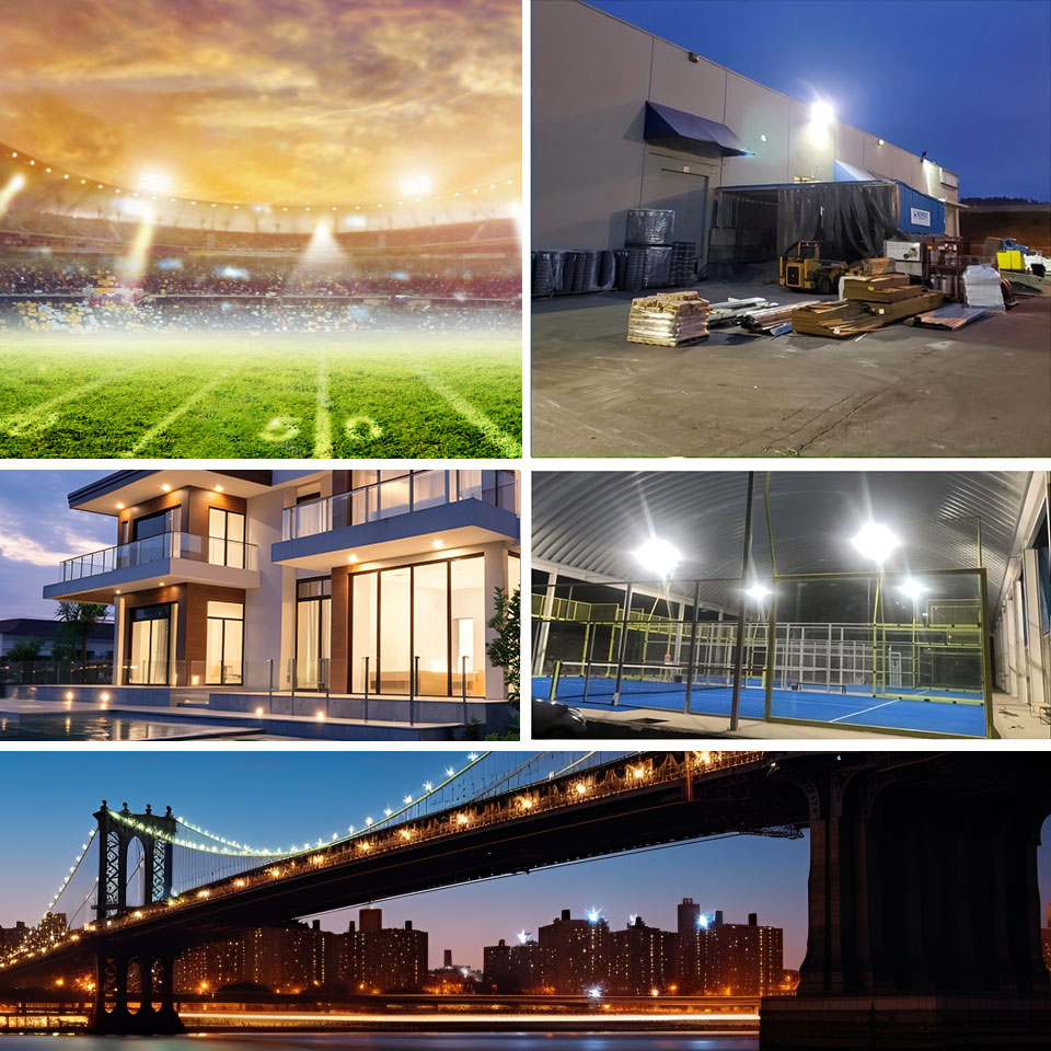 Refletor LED à prova d'água IP66 220V 20W 30W 50W 100W 150W 200W 300W Holofotes externos Iluminação de outdoor de fábrica