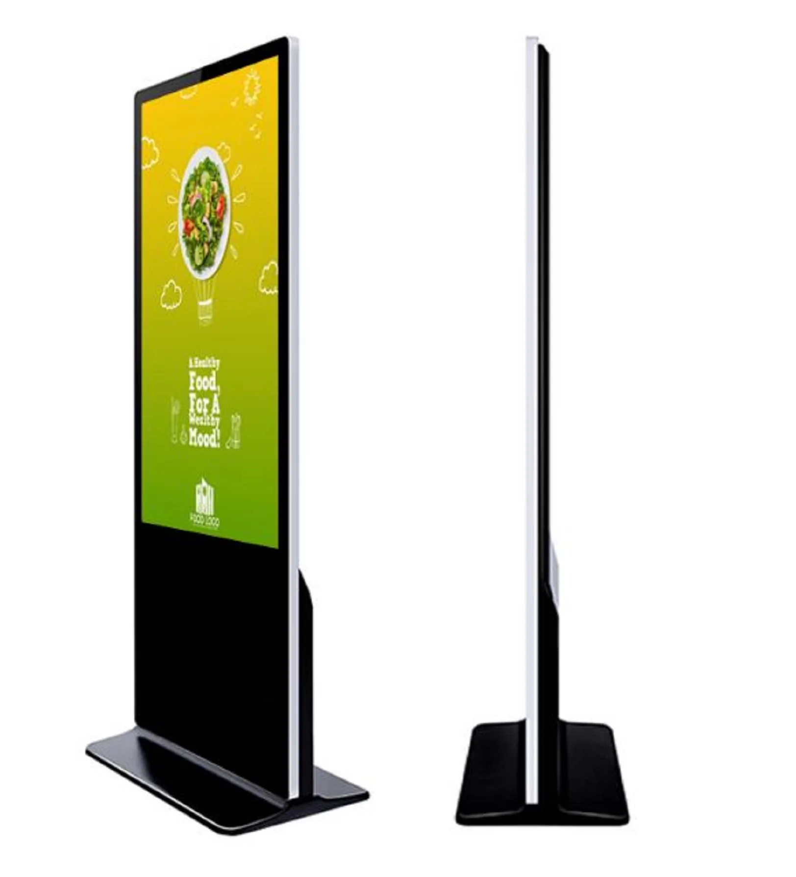 Напольный 4K полный рекламный экран 43 "55" 65 "75" внутренний вертикальный сенсорный тотем WIFI CMS программное обеспечение