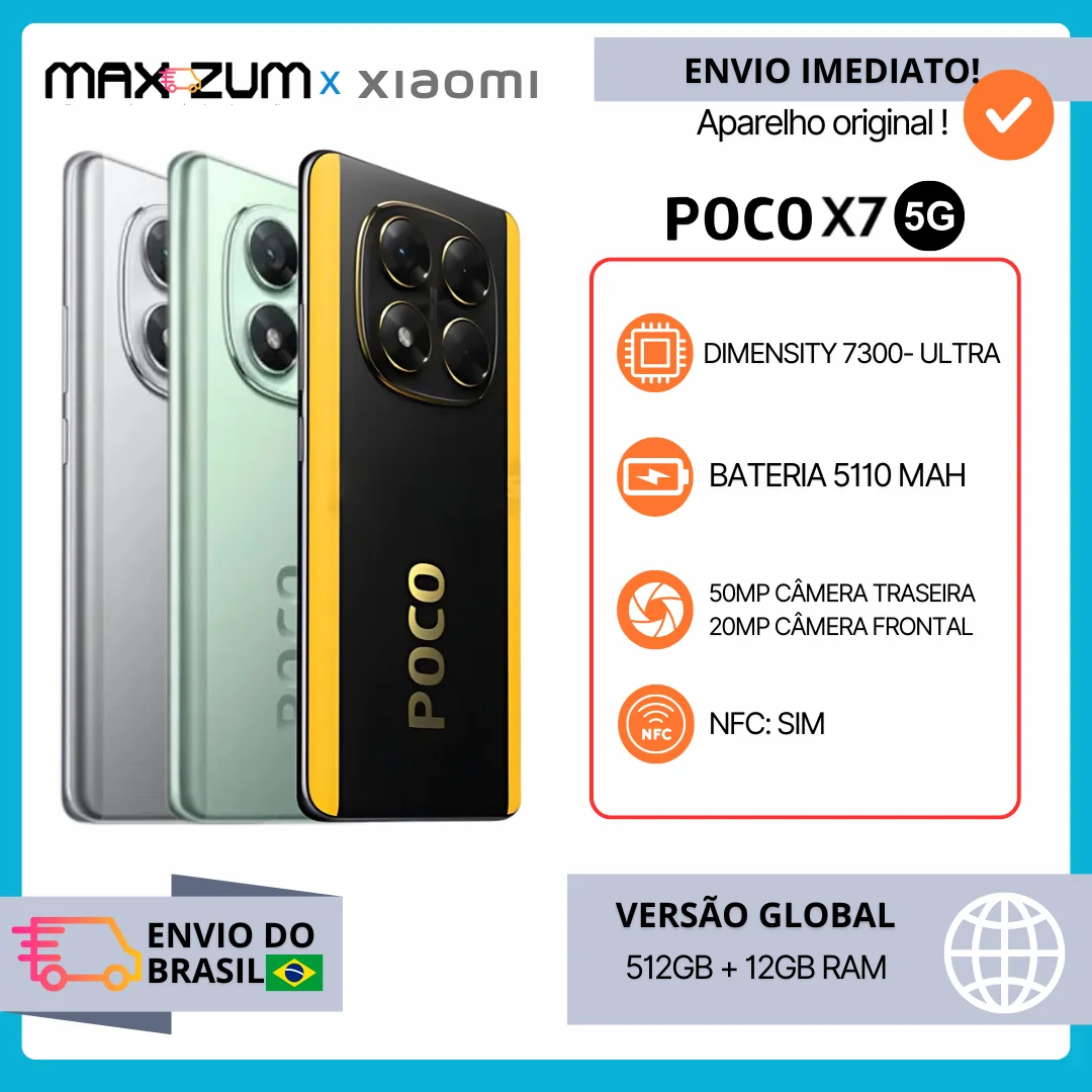 Versão global poco x7 smartphone dimensão 7300-ultra 6.67 "120hz display amoled 50mp câmera 45w 5110mah xiaomi hyperos ip68 nfc