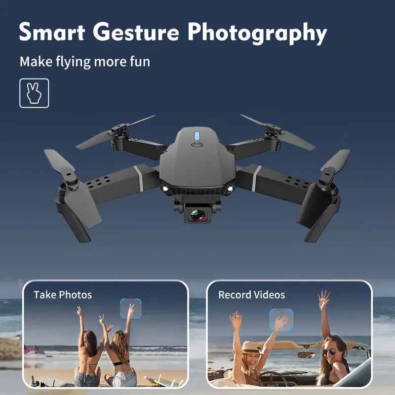 2025 E88 profesional gran angular RC Dron HD 4K modo de cámara helicóptero plegable avión Quadcopter Drone chico regalo Juguetes