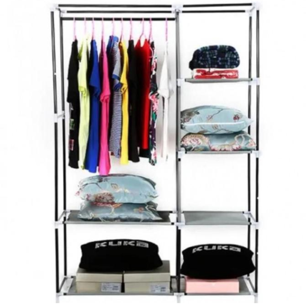 Guarda Roupa Organizador Armário Multiuso Compacto Arara Portatil Cabideiro Dobrável