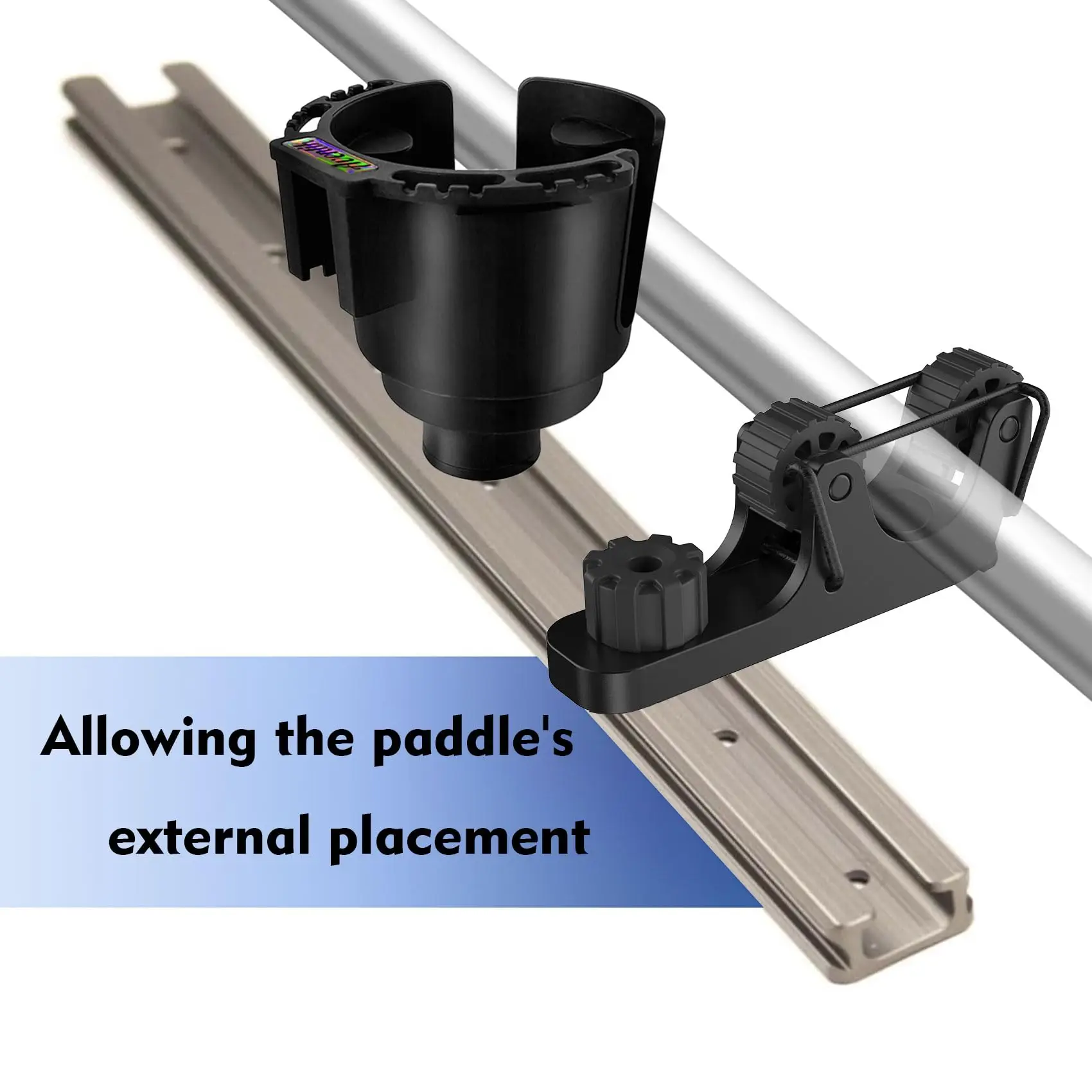 2 pezzi estendi supporto per pagaia per kayak accessori per montaggio su pista per kayak per contenere supporto per remo per kayak standard per pagaia per kayak