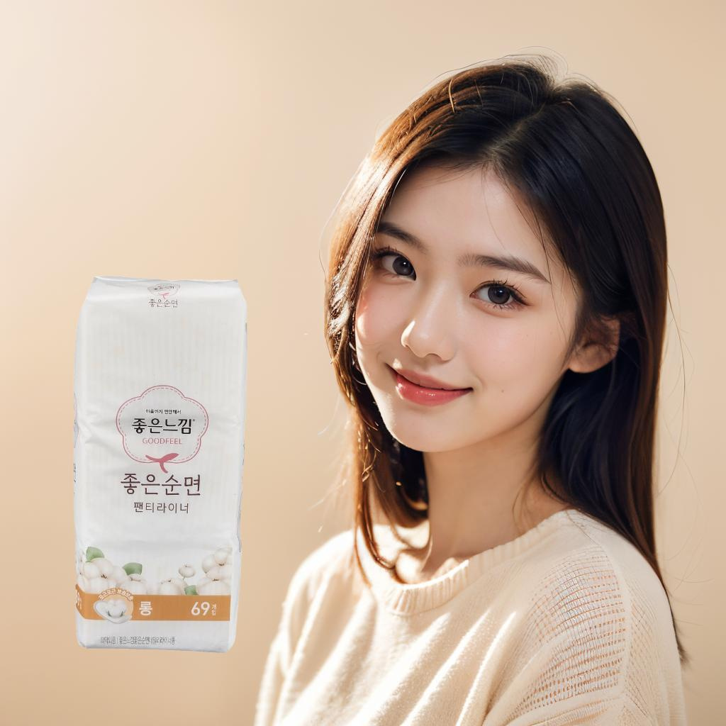 좋은느낌 좋은순면 팬티라이너 롱 69개입