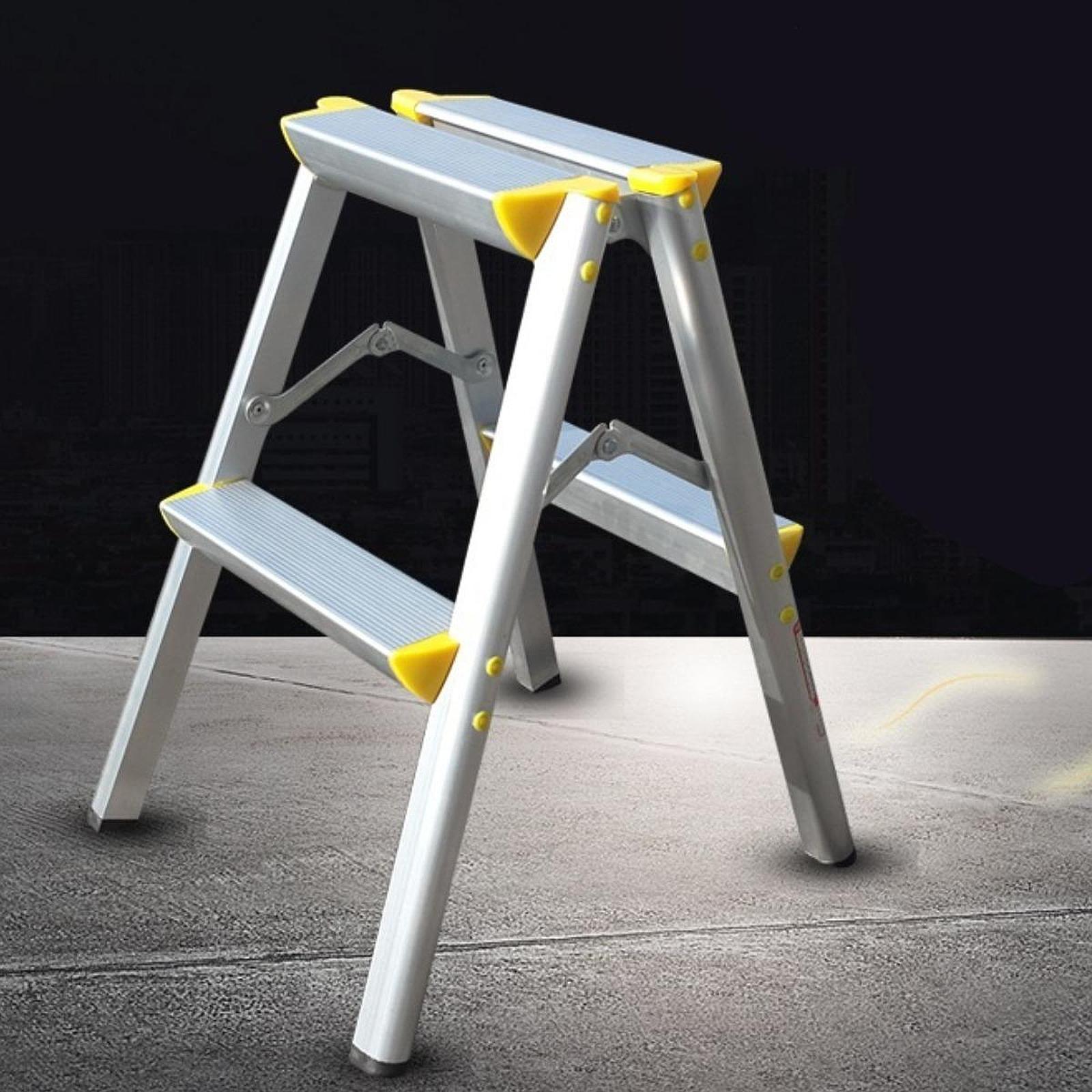 Portable Office Household Anti Slip Foldable Ladder Step Ladder 2 Step Stool Multifunctional Herringbone Ladder Wide Pedal
