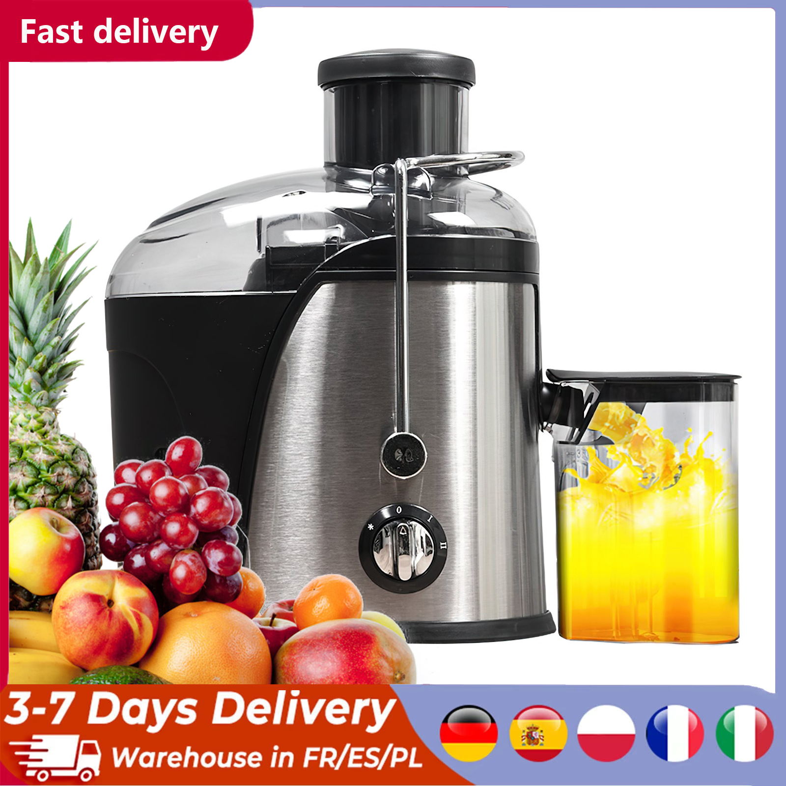 Elektrische Juicer Machine Roestvrijstalen Centrifugale 400 Met Grote Mond Fruit En Verse Rijst Extract 2 Snelheden Mix Blender Babyvoeding P
