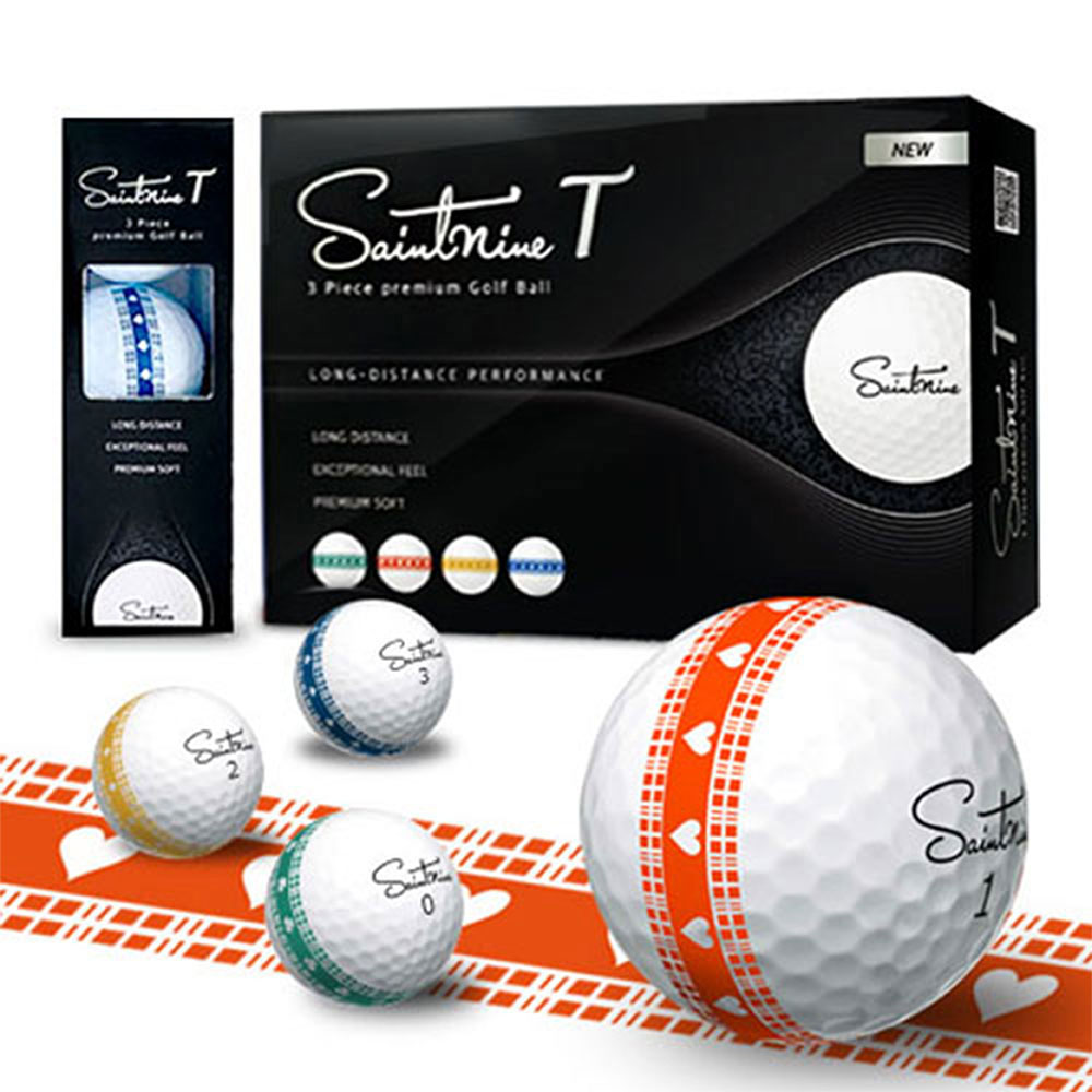 세인트나인 T 골프공 3피스 300도 퍼팅라인 12구