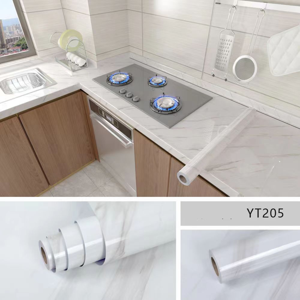 Película a prueba de aceite para cocina, estufa, papel tapiz impermeable a prueba de humedad, autoadhesivo para encimera, renovación de gabinete, azulejo, pegatina de mármol