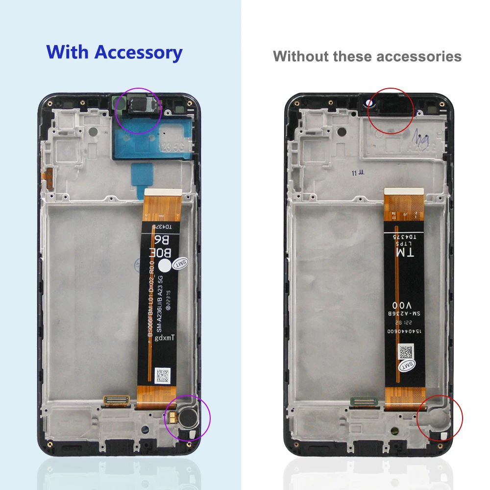 6.6 "สําหรับ Samsung A23 5G A236 จอแสดงผล LCD Touch Screen Digitizer ASSEMBLY สําหรับ Samsung A236B A236U A236U1 LCD