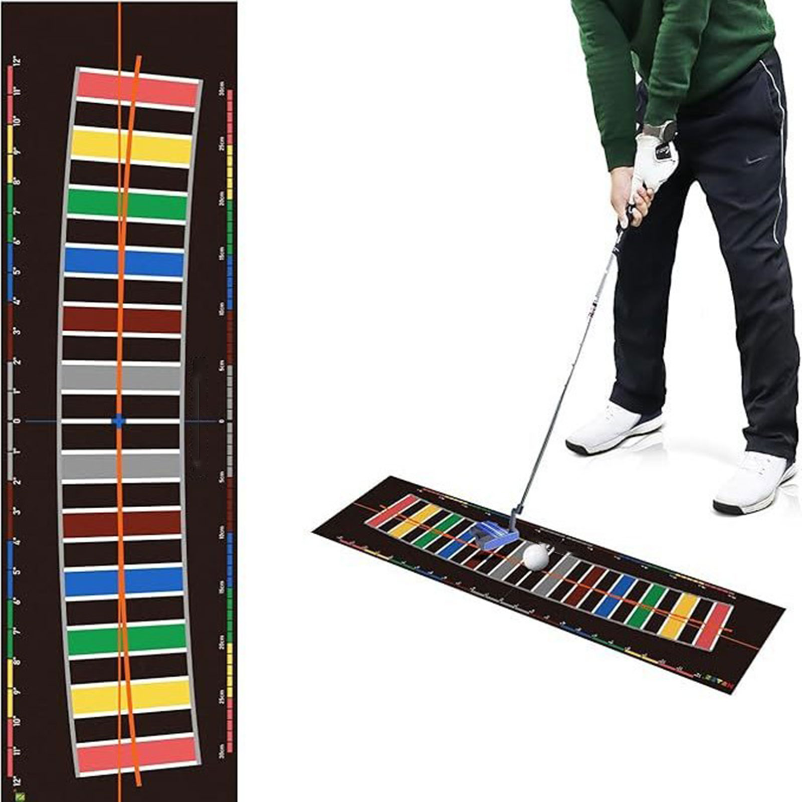 Golf Putting Mat Golf Hitting Mat Courtyard Golf Training Aid Home Improving Skills Velvet Mat for Golf Practice