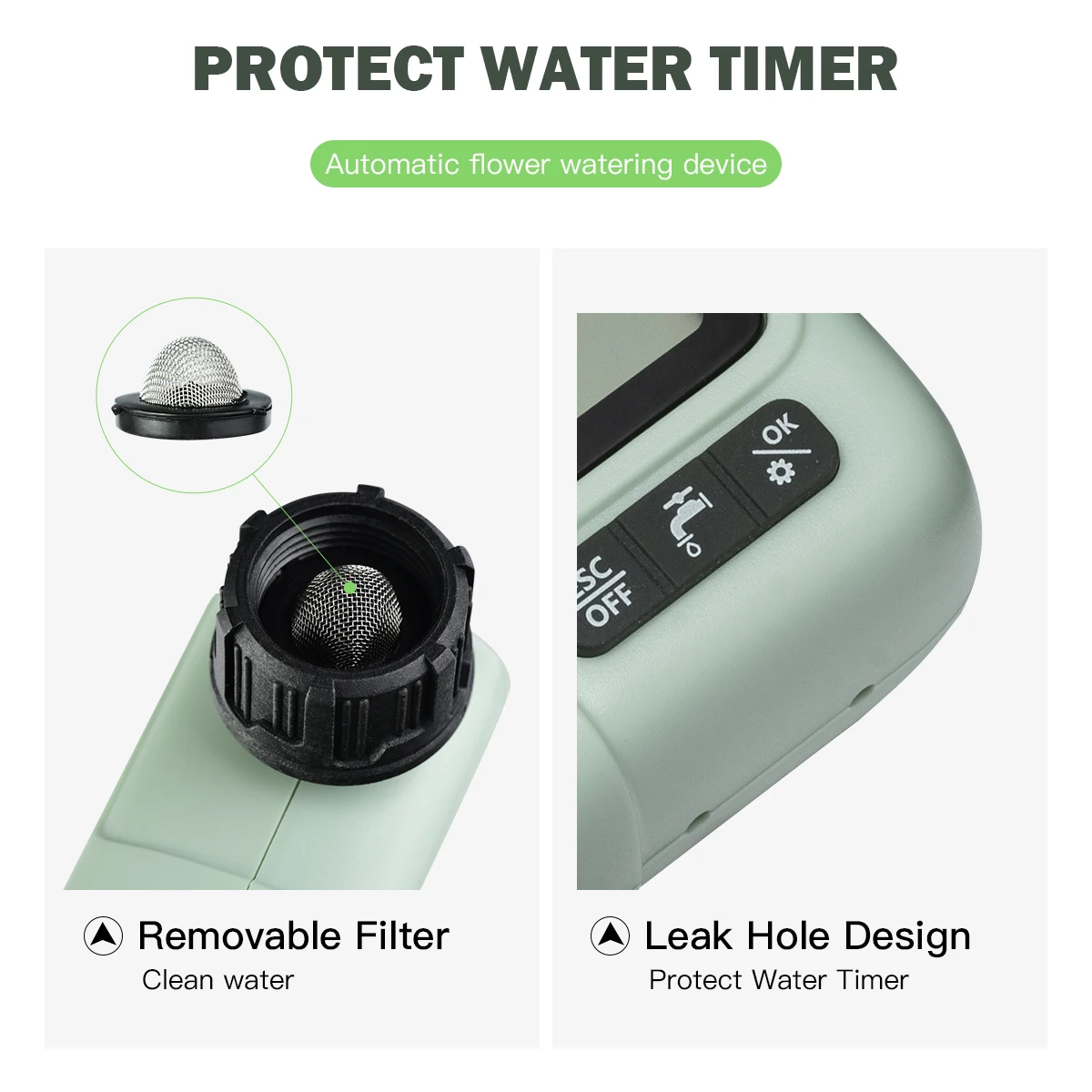Eshico HCT-322 Automatischer Wassertimer, digitale Gartenbewässerungsmaschine, intelligenter Sprinkler für den Außenbereich, um Wasser und Zeit zu sparen