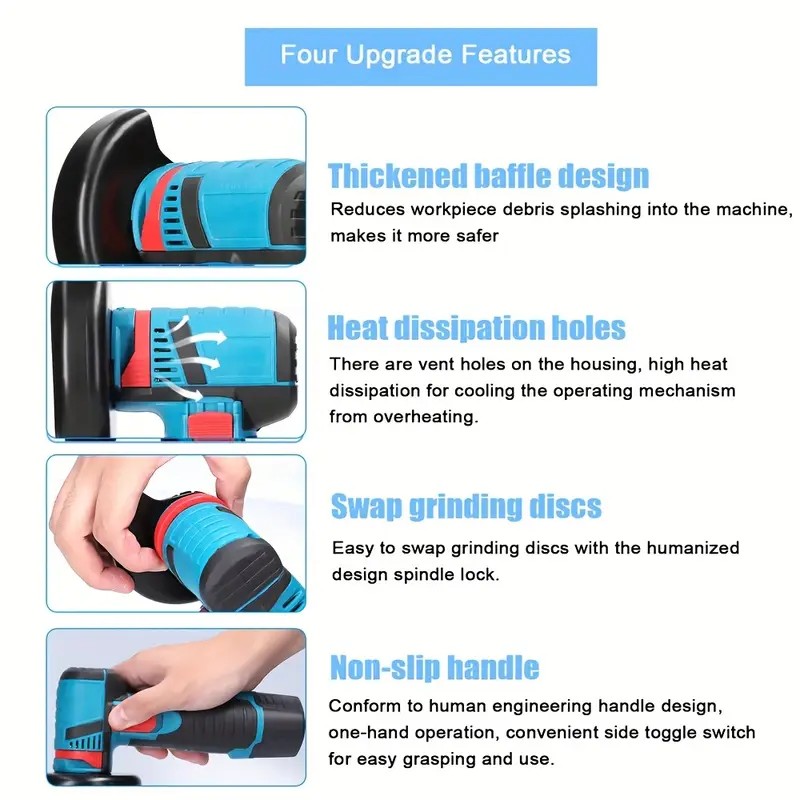 19500rpm 12v mini rebarbadora máquina de moagem sem fio bateria de lítio recarregável moedor amortecimento poder você