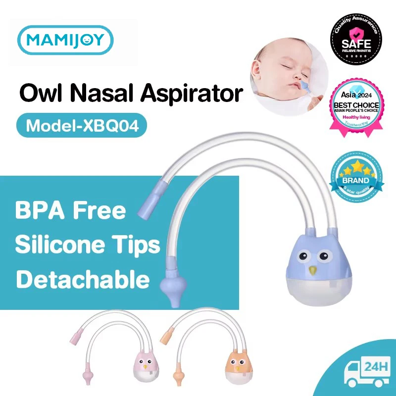 MAMIJOY-aspirador Nasal para bebé, limpiador de nariz, herramienta de succión con ventosa, protección para la boca del bebé, dispositivo de limpieza con ventosa Nasal XBQ04