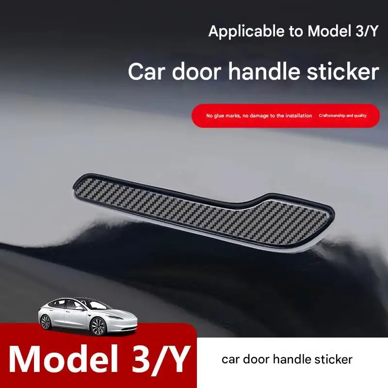 1 conjunto adequado para tesla atualizado modelo 3y película protetora de maçaneta de porta, película protetora transparente tpu resistente a arranhões