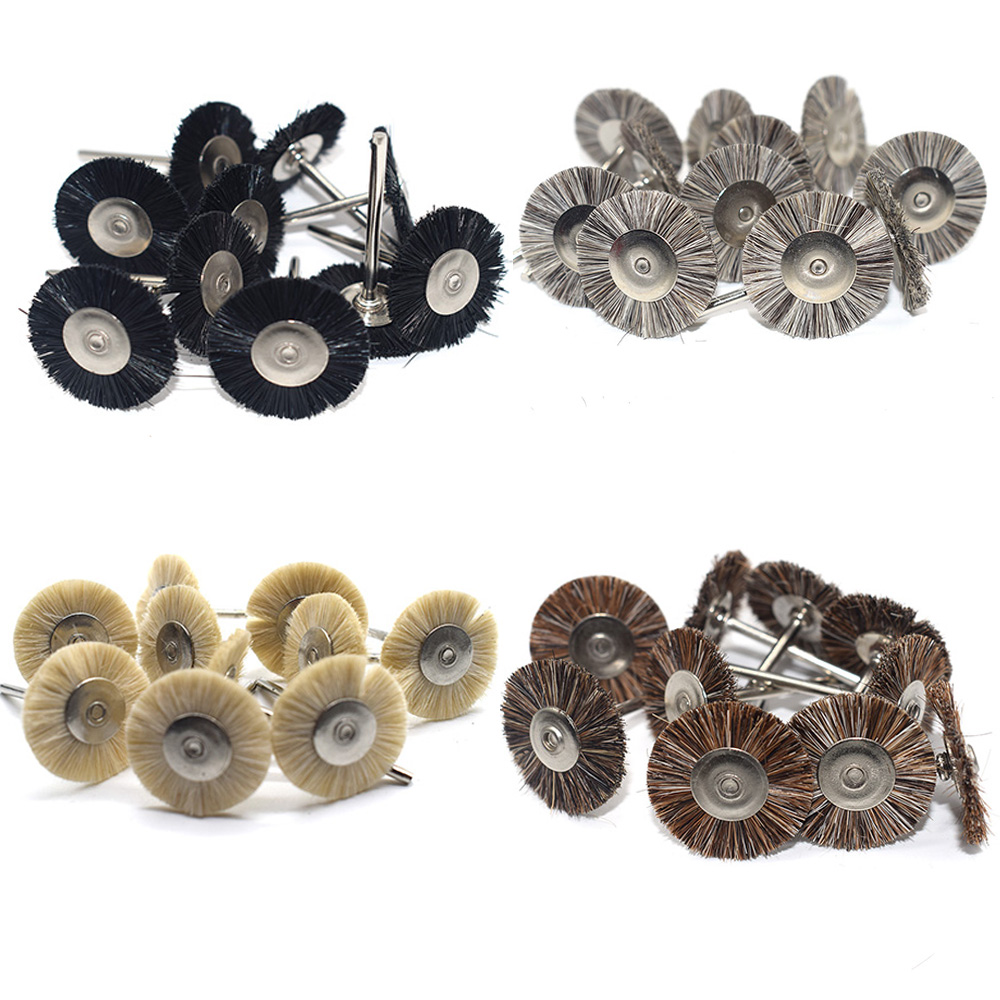 10 Uds ruedas de pulido lana/algodón/almohadilla para pulir joyería cepillo abrasivo accesorios Dremel para herramientas rotativas