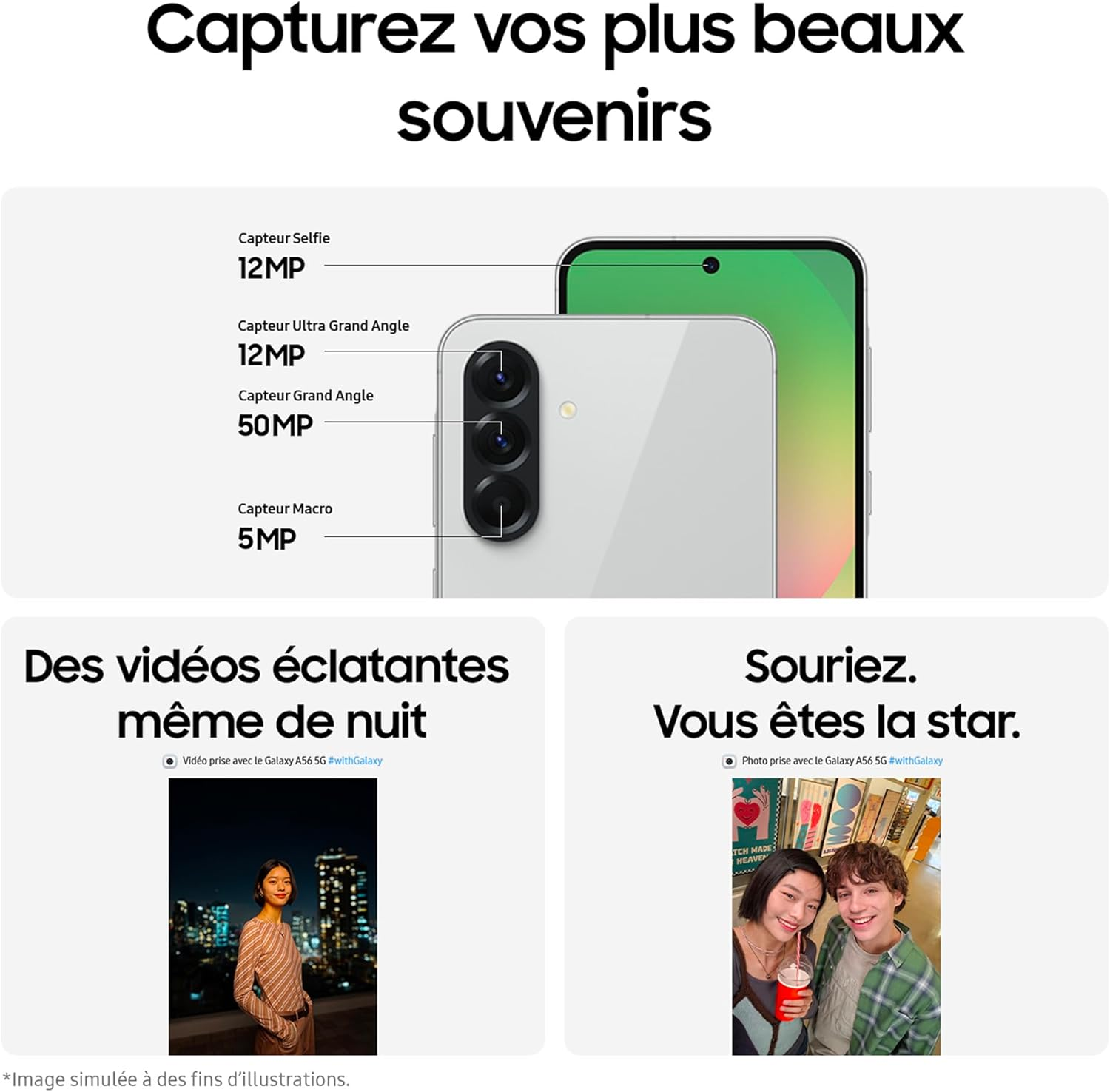 Nieuwe Samsung Galaxy A56 5G Smartphone Exynos 1580 6.7 "Super Amoled 120Hz Display 50mp Camera 5000Mah Batterij Mobiele Telefoon