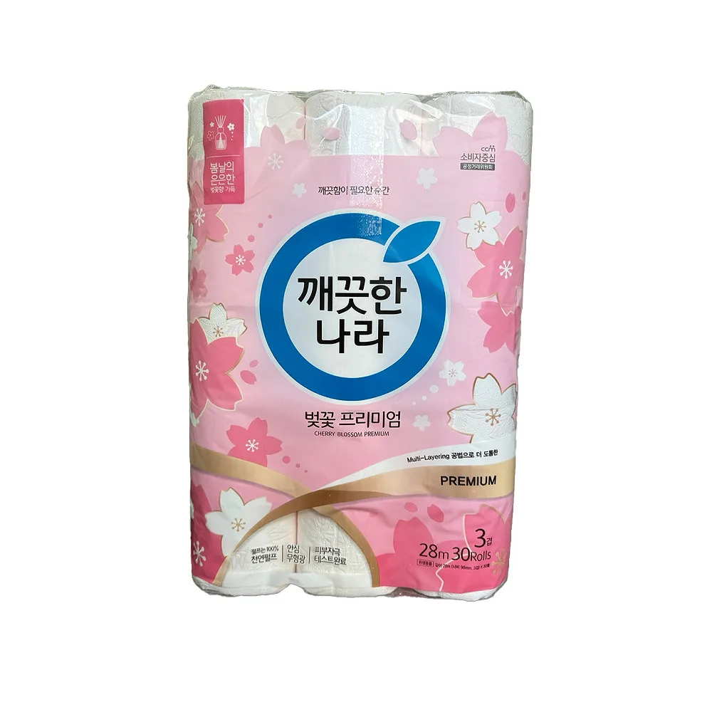 깨끗한나라 허브가든 벚꽃 프리미엄 28m 30롤 화장지
