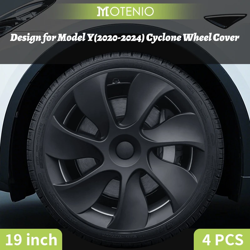 4szt. Kołpaki do Tesla Model Y 2020–2024 – 19 cali – Styl Cyclone Prawa & Lewa Strona – Akcesoria Zamienne na Koła