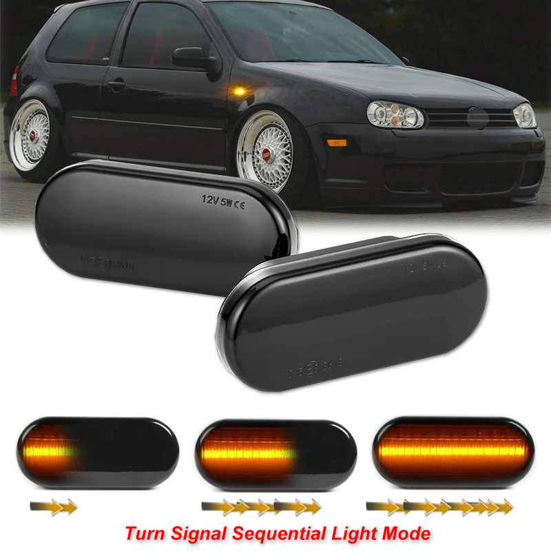 Clignotant latéral dynamique à LED, indicateur pour VW Bora Golf 3 4 MK4 Jette Lupo Passat Z2 3BG Polo SB6 rol'offre Ibiza T5, 2 pièces