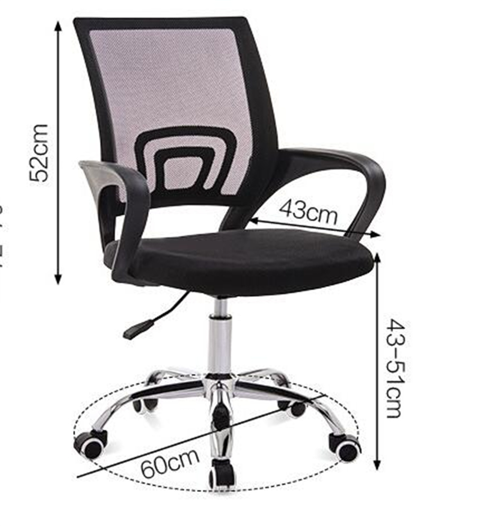 Silla de Oficina con Soporte Lumbar Giratoria Escritorio Sillon Ruedas Despacho casa sillas metal