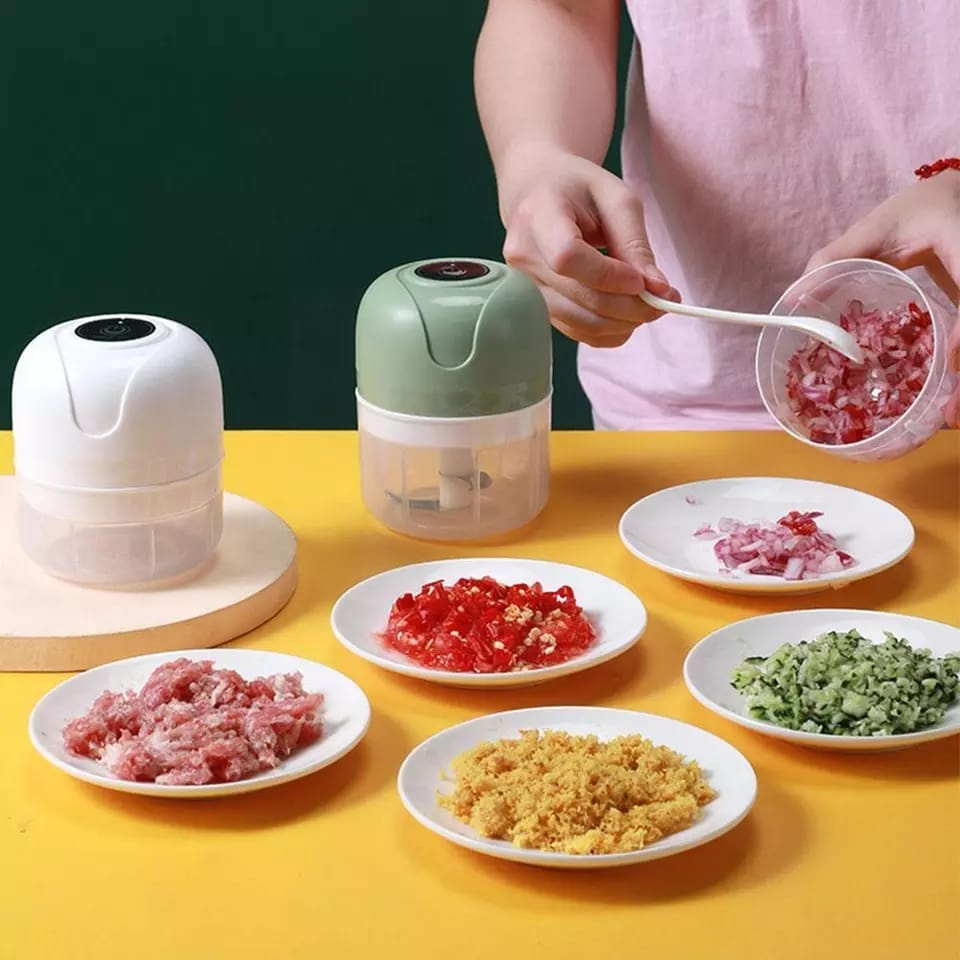 Mini Processador Triturador Sem Fio Elétrico 250ML De Alimentos Para Legumes Alho Gengibre