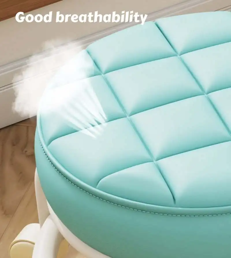 สตูลต่ํามีล้อ, ผ้าหนังแบบพกพาขนาดเล็กกันน้ําทนทานสตูลหนาเบาะรองนั่ง Simple Soft สตูล