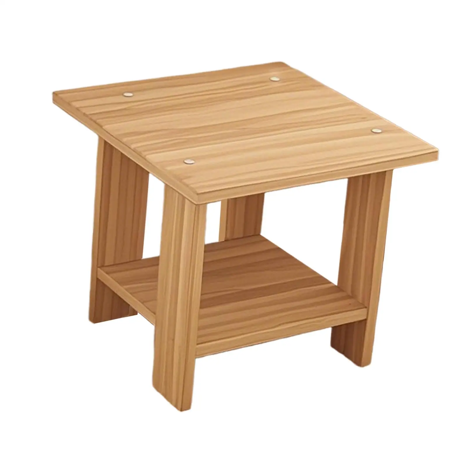 Mesa de cabeceira simples de madeira, camada dupla, madeira sólida, mesa de cabeceira para mesa, sofá, mesa lateral, móveis para casa