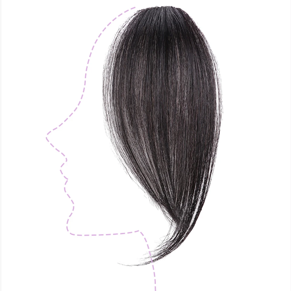 Peluca con flequillo, extensiones de cabello con flequillo sintético para mujer, parte media, postizo con flequillo de dos lados, extensiones con Clip, cabello invisible
