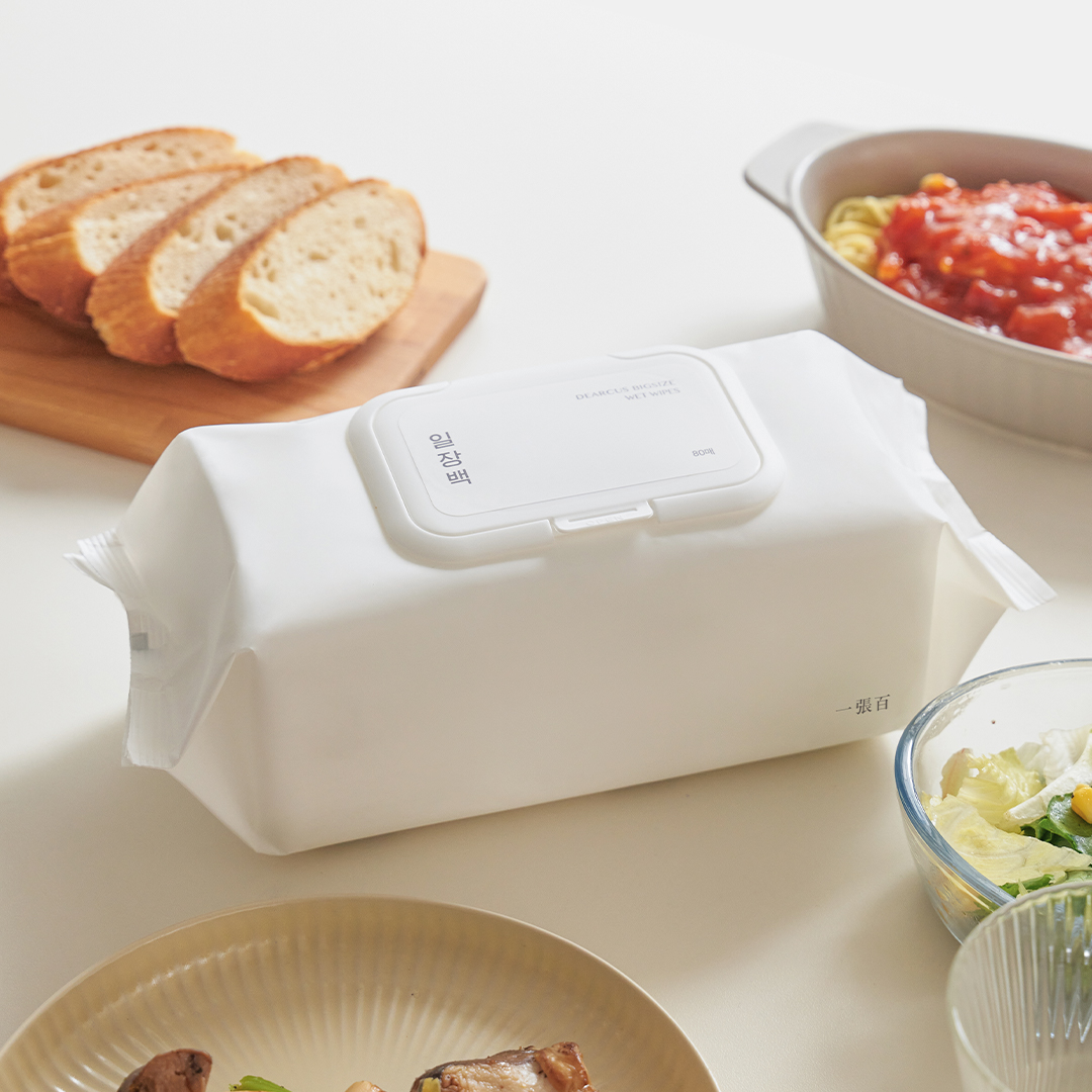 디어커스 일장백 고평량 물티슈 80매 10개입 빅사이즈 두꺼운 엠보싱