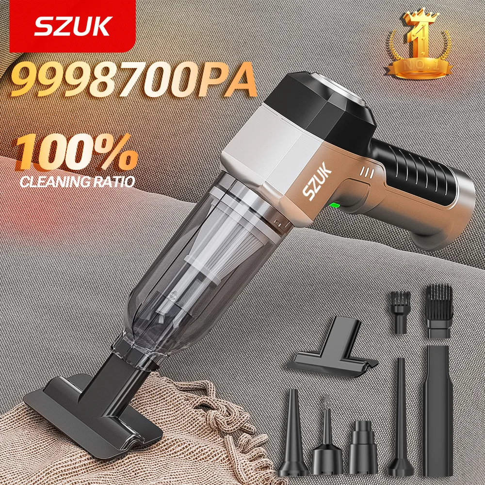 SZUK 9998700 Aspirador de coche PA, portátil de alta presión, potente, Mini aspirador inalámbrico para limpieza de electrodomésticos de coche