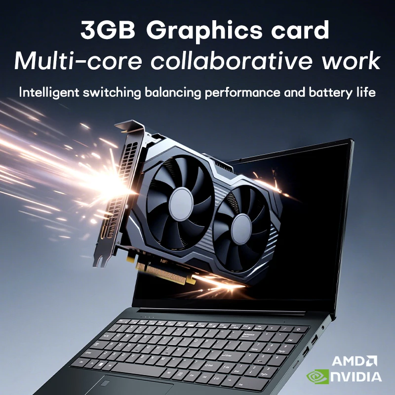 15.6" Laptop Computer AMD A4-7210U MX350 GPU Notebook PC Portable IPS Display Fingerprint Backlit Gaming Laptops for Work Study