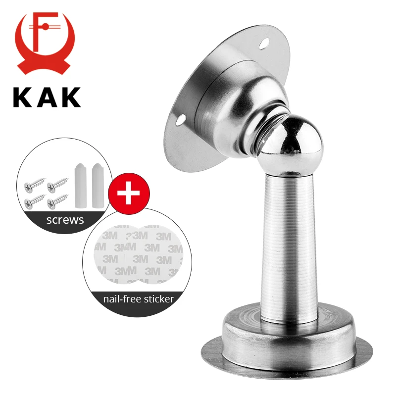 Kaku Thép Không Gỉ Từ Doorstop Không Bấm Lỗ Chống Gió Chặn Cửa Treo Tường Tầng Gắn Cửa Giá Đỡ Cửa phần Cứng