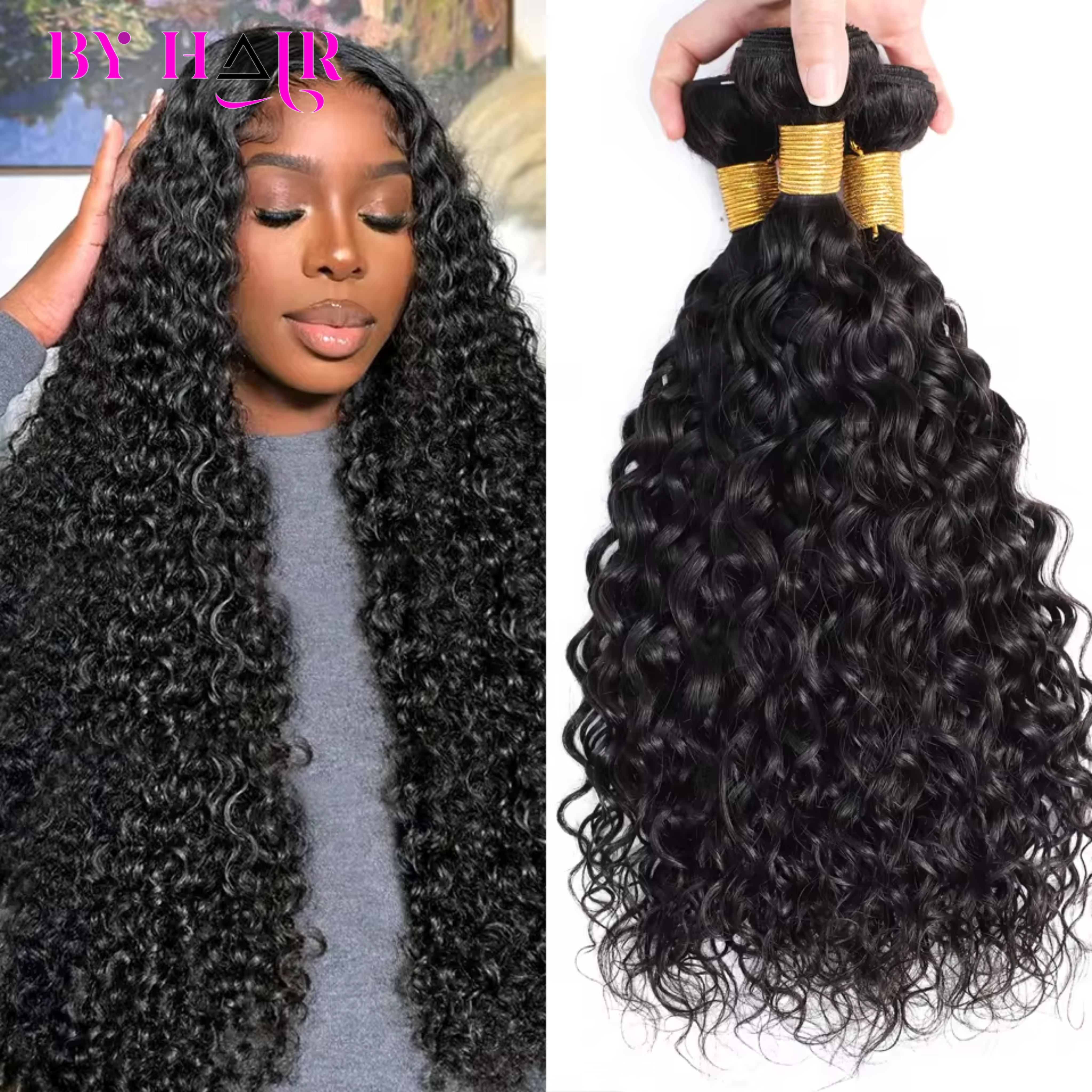 12A Water Wave Bundels Peruaanse 100% Menselijk Haar Bundels 1/3/4 Bundels Deal Nat en Golvend Krullend Haar Ruw Haar Weave Extensions