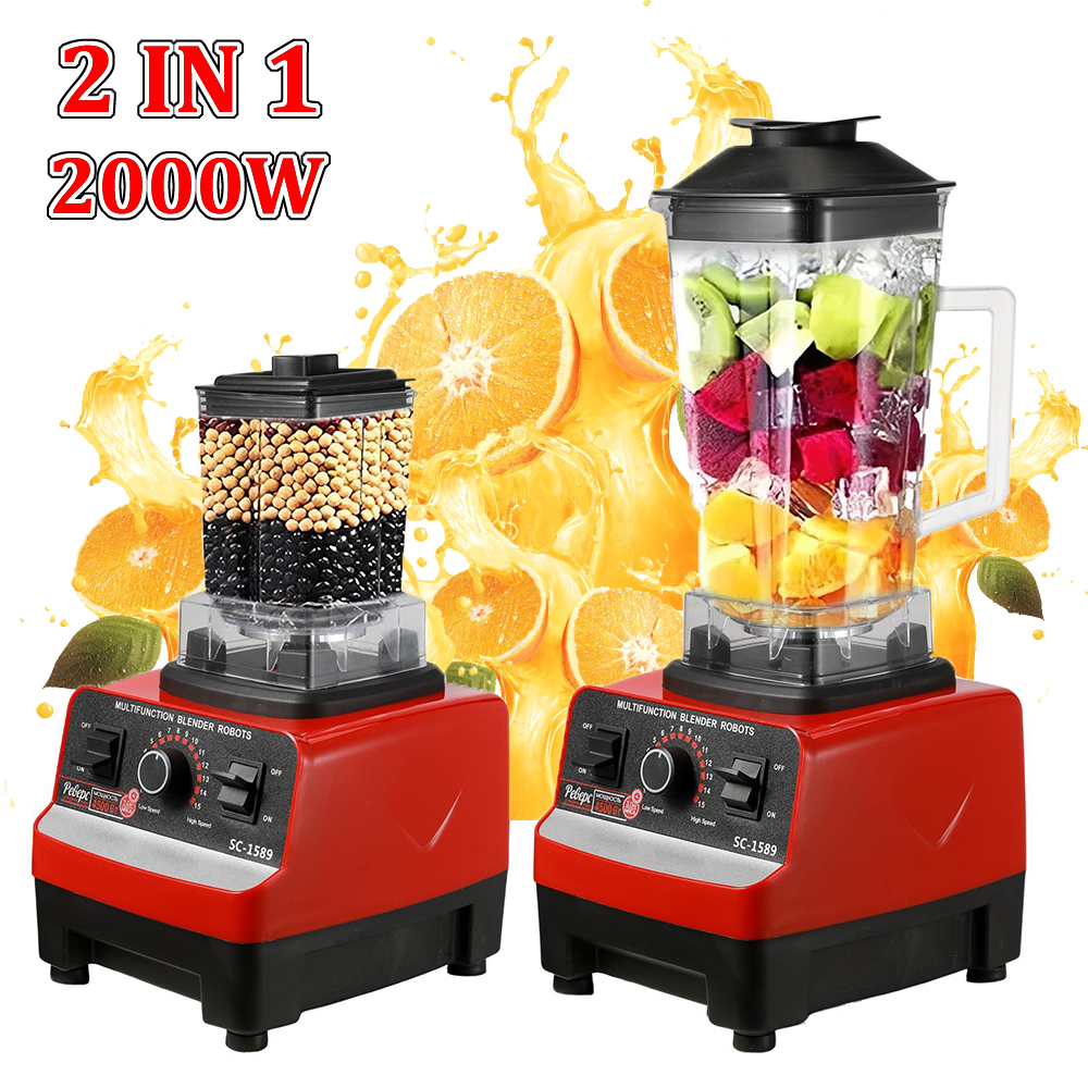 2 IN 1 Elektrische Blender 2000 W Professionele Mixer Juicer Smoothie Maker Fruit Groente Tafel Blenders Baby Keukenmachine