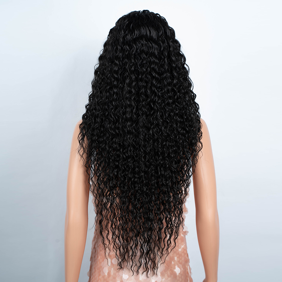 合成レースフロントウィッグ 30 インチロングカーリーヘアレースウィッグ女性のためのオンブルブラウン HD レースフロントコスプレウィッグ耐熱