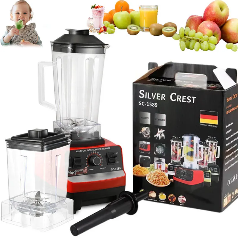 2000W mocna mieszalnik sokowirówka urządzenie do Smoothie miksery stołowe pojemnik na mikser do żywności mieszalnik dla niemowląt na owoce z orzechami lodowymi