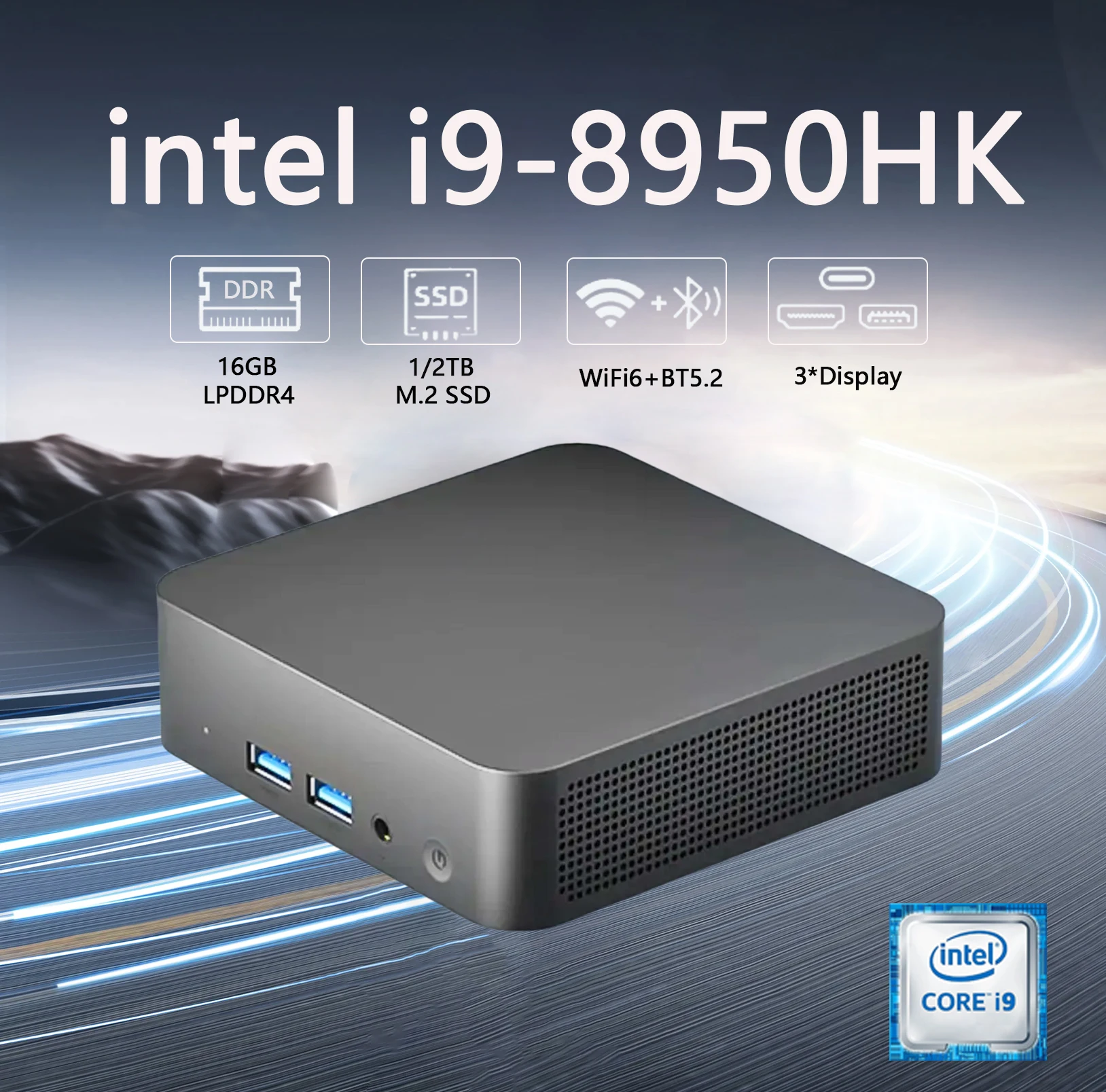 Mini komputer Intel Celeron N5095A rdzeń i9 8950HK okna 11 pulpit PC komputer do gier 16GB DDR4 1TB 2TB SSD WiFi 6 przenośny komputer Pc gracz