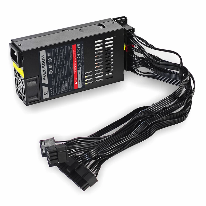 METALFISH Flex 300/400/500W Fuente de alimentación Modular Pequeño 1U Computadora PSU Flex-ATX 500W Para ITX Mini PC POS AIO (400W Opcional)