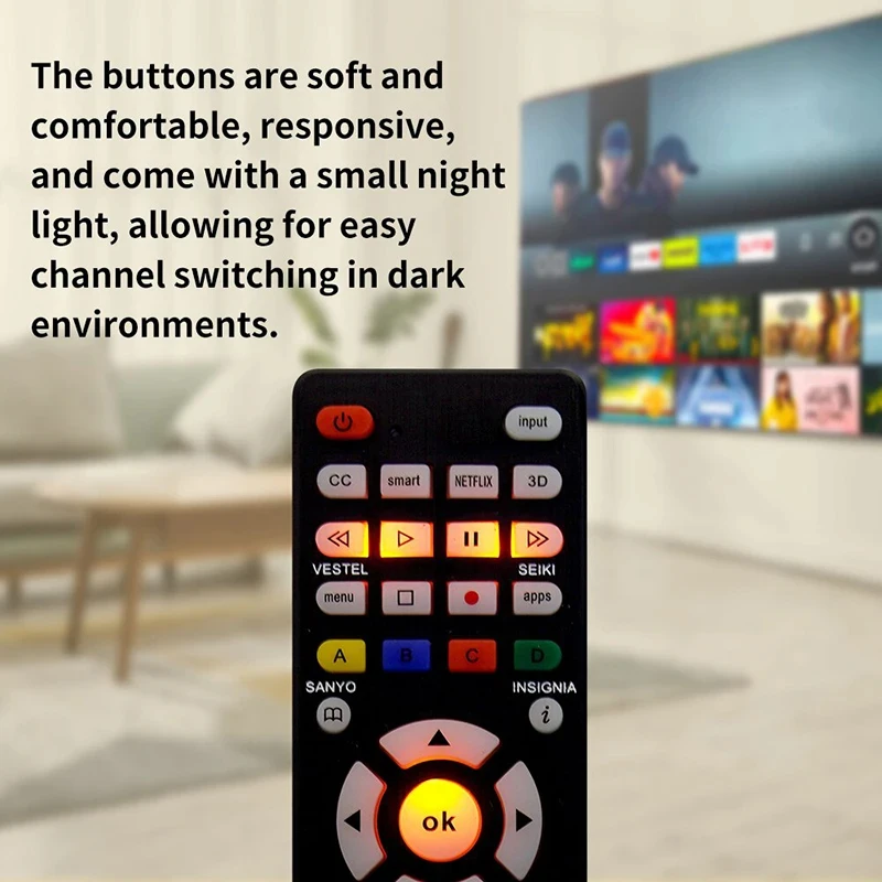 RCG008 Replacement Remote Control for LG For Sony for Samsung for Panasonic with Light