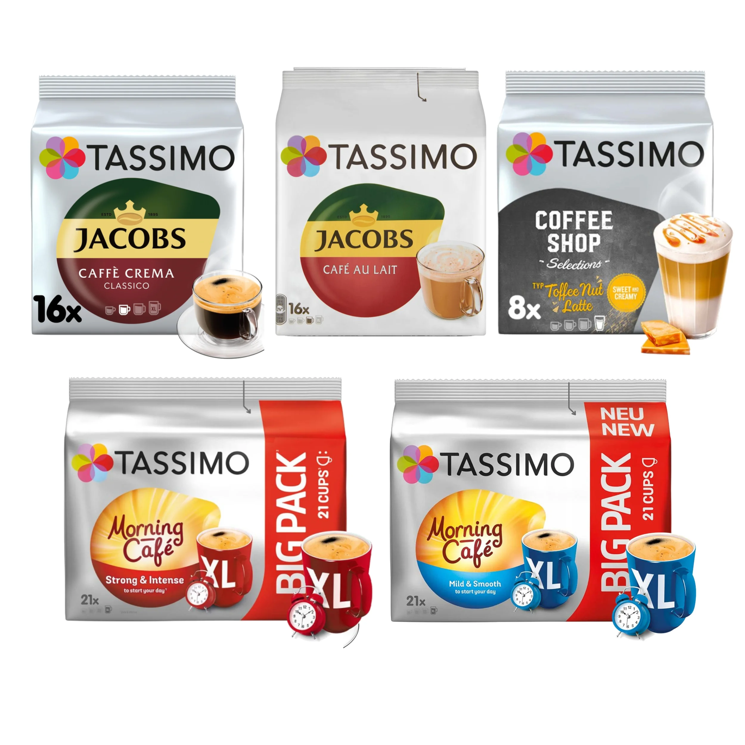 Kapsułki do ekspresu TASSIMO Mix Jacobs Morning Cafe 82szt