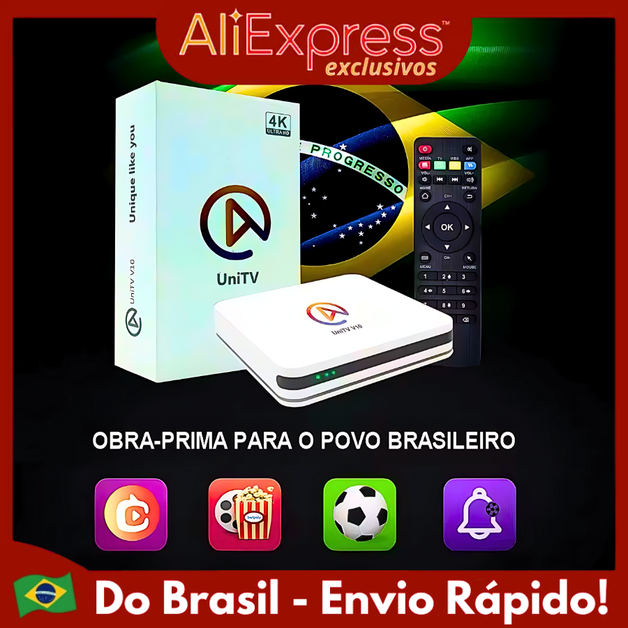 Sem Imposto - UNITV V10 Tv box Conversor de Smart TV Assista Séries Filmes Desenhos Canais Liberados VITALICIO - PRONTA ENTREGA