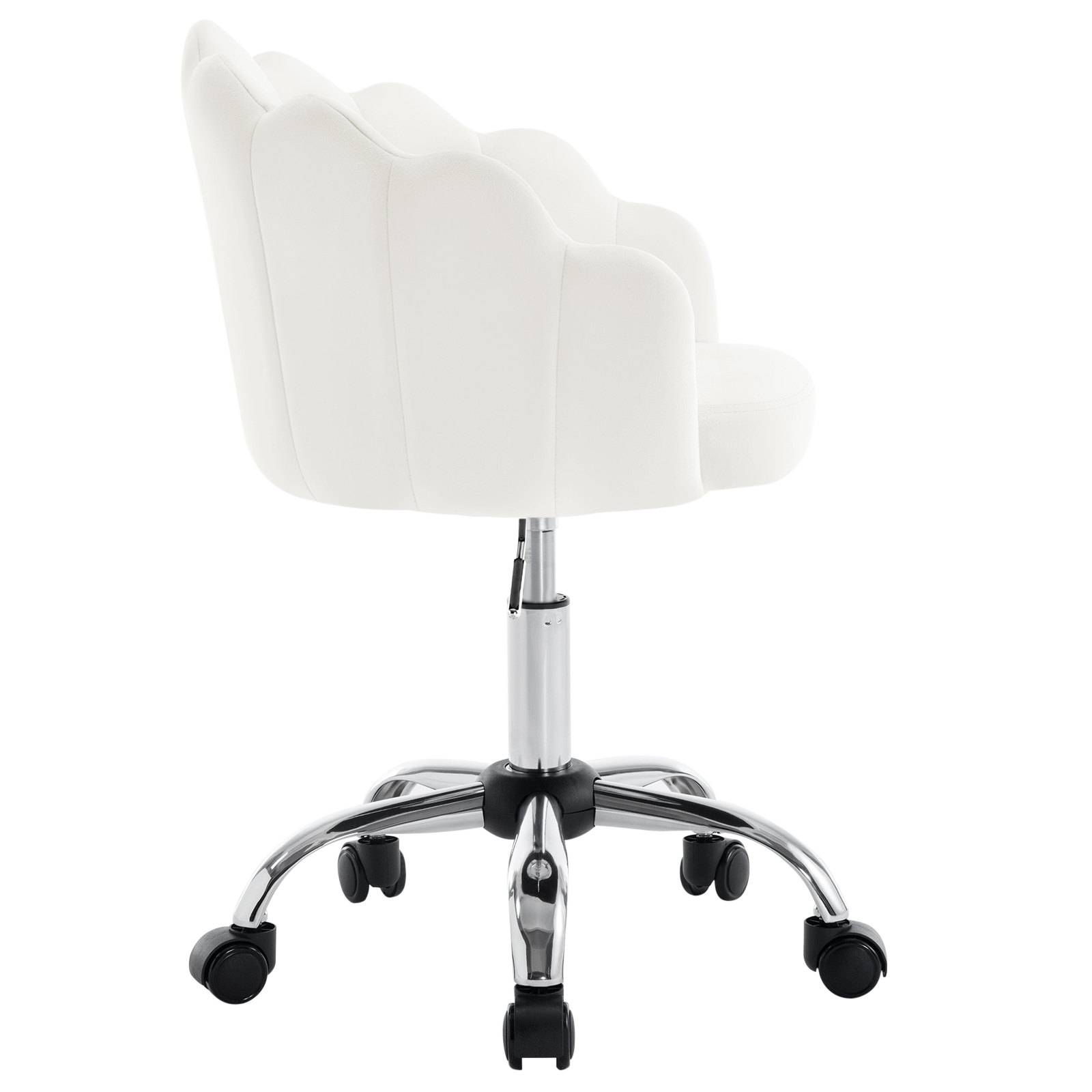 WOLTU – coiffeuse pivotante en velours, chaise de bureau ergonomique avec dossier pétale, roues, fauteuil à coque réglable en hauteur