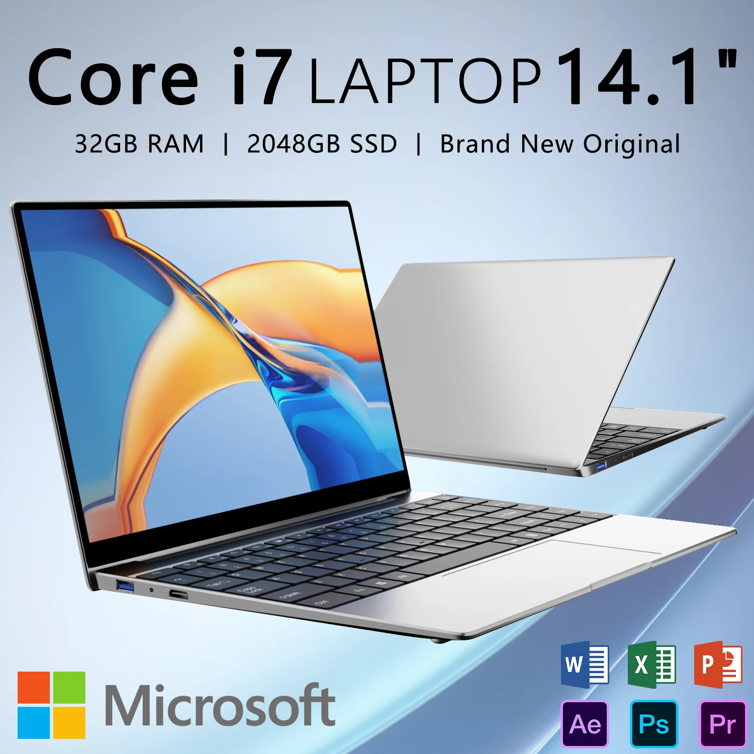 Ultrathin Laptop Intel Core I7 8650U 14.1 Ins 32 GB RAM 2 TB SSD Gaming Computer, Office And Studio Windows 11 Pro ﻿