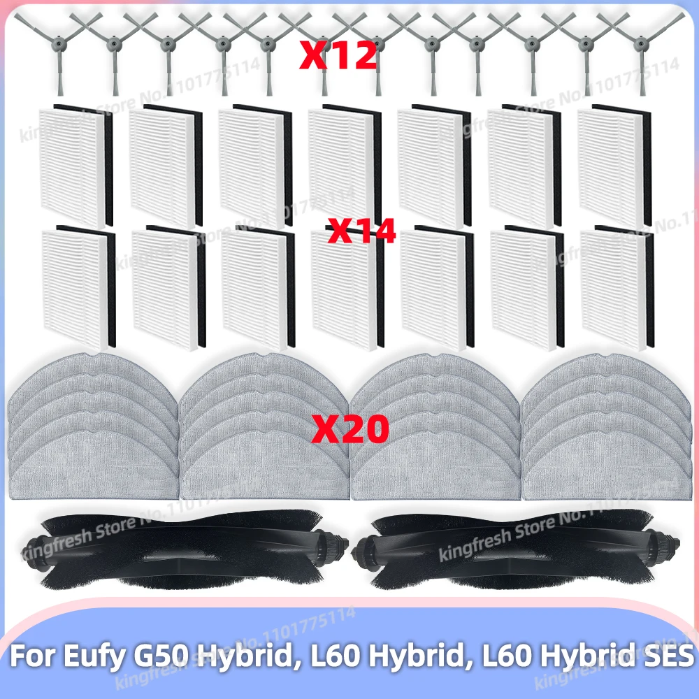 Fit For Eufy G50 Hybrid, L60 Hybrid / L60 Hybrid SES Vacuum Parts Roller Side Brush Hepa Filter Mop Cloth Dust Bag Accessories