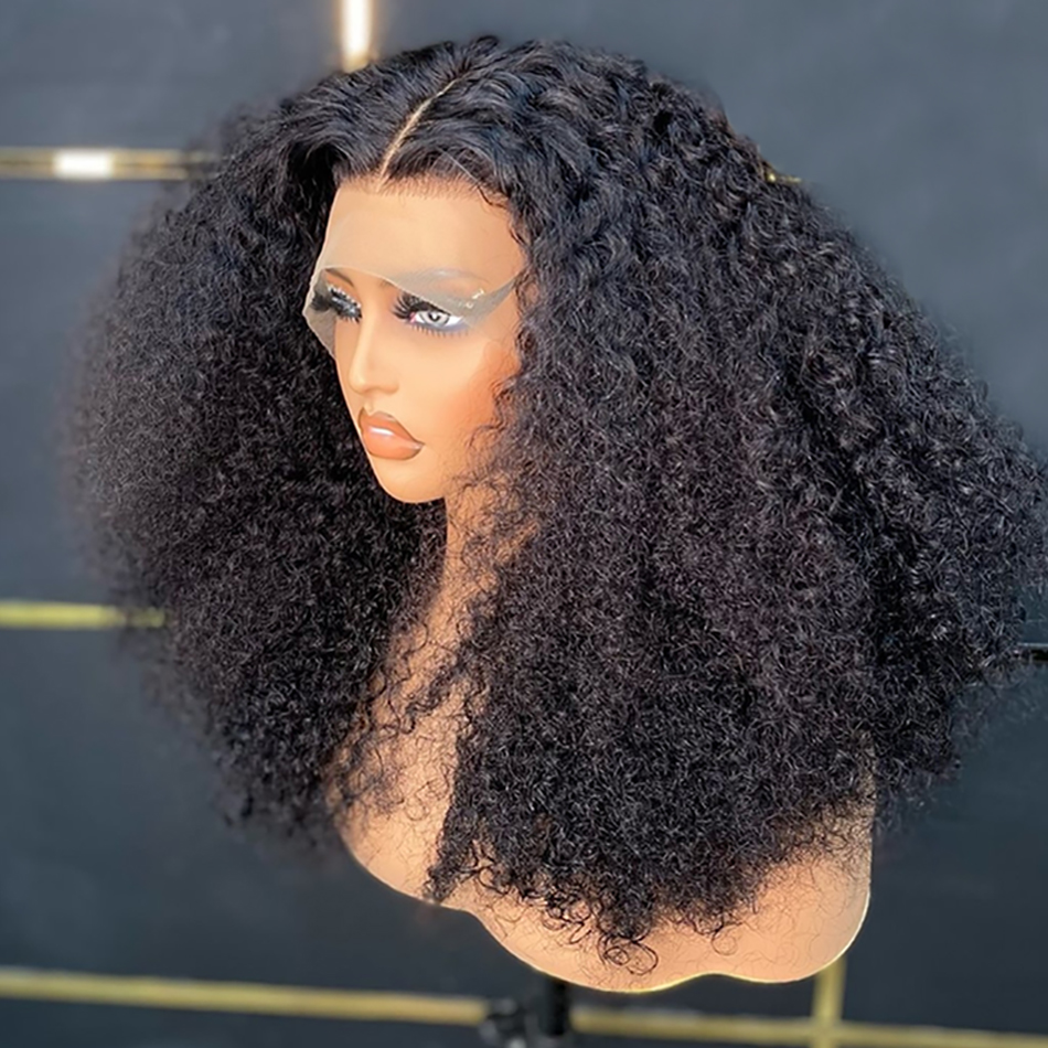 ความหนาแน่น 250 13x4 สั้น BOB วิกผมผมมนุษย์โปร่งใสลูกไม้ด้านหน้า BOB Wigs 100% Human Hair Deep WAVE CURLY Pre plucked สําหรับผู้หญิง