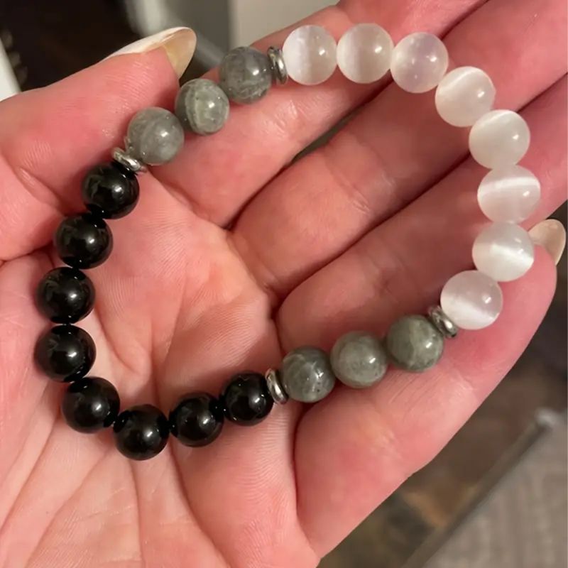 Pulseira protetora de pedra natural traz segurança, boa sorte e saúde é o presente ideal para homens e mulheres